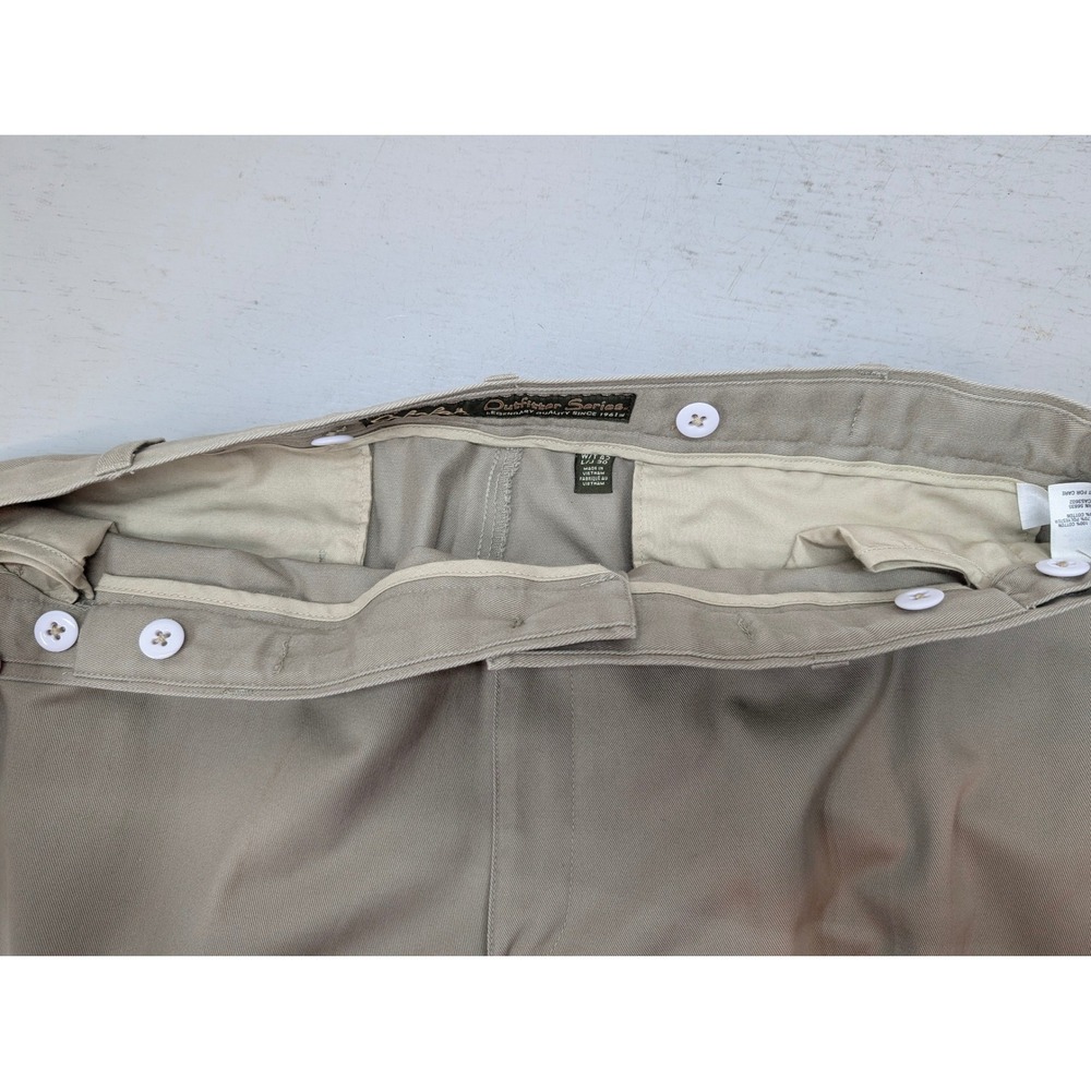 Cabela's Outfitter Series Chino Pants Mens 42x30 Tan Cotton Flat Front Suspender - Picture 4 of 12